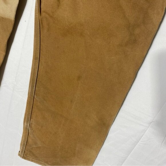 Vintage Carhartt Sun Faded Tan Double Knee Duck Canvas Dungaree Fit Pants 36X29 - Picture 8 of 16